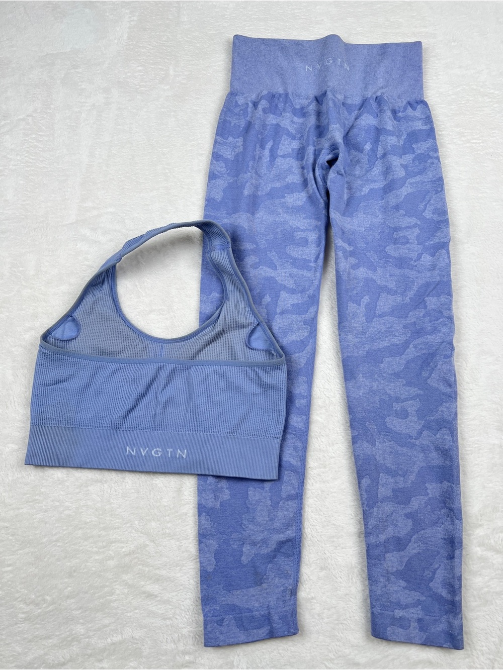 NVGTN Periwinkle Camo Leggings & Sports Bra Set S/M